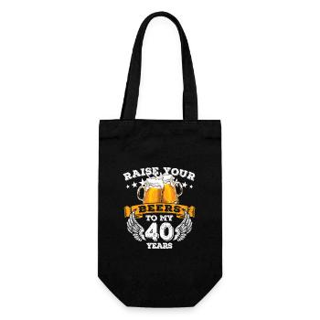 Élever vos bières à mes 40 ans - Geburtstag - Sac à bouteille - noir - Devant