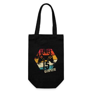 Level 15 Complete - Gamer - Geburtstag - Geschenk - Geschenkbeutel für Flaschen - Schwarz - Vorne