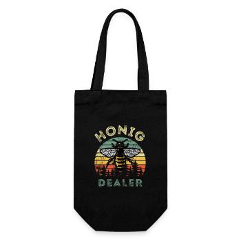 Honig Dealer - Bienenflüsterer - Biene - Imker - Geschenkbeutel für Flaschen - Schwarz - Vorne