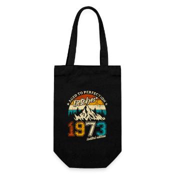 Limited Edition Oktober 1973 Geburtstag Geschenk - Geschenkbeutel für Flaschen - Schwarz - Vorne