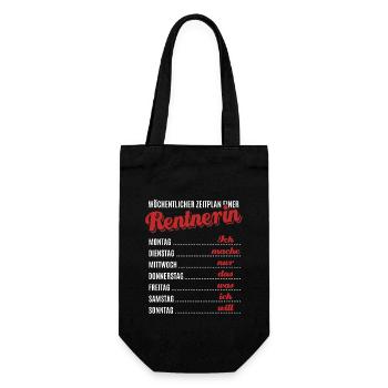 Wöchentlicher Zeitplan einer Rentnerin - Rente - Geschenkbeutel für Flaschen - Schwarz - Vorne