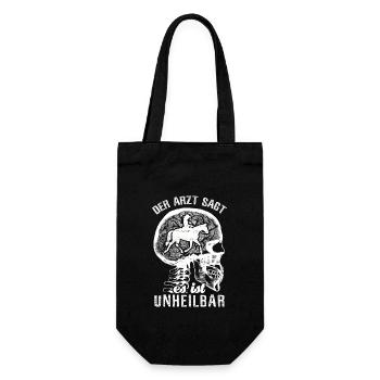 Der Arzt sagt es ist unheilbar - Western Reiten - Geschenkbeutel für Flaschen - Schwarz - Vorne