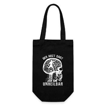 Der Arzt sagt es ist unheilbar - Fußball - Geschenkbeutel für Flaschen - Schwarz - Vorne