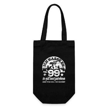 Ich hasse es mit 99 so gut auszusehen - Spruch - Geschenkbeutel für Flaschen - Schwarz - Vorne
