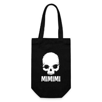 Totenkopf Mimimi - rumheulen Spruch - Geschenkbeutel für Flaschen - Schwarz - Vorne