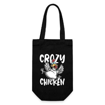 Crazy Chicken, Funny Chicken Cartoon - Gift Bag for Bottles - black - Front