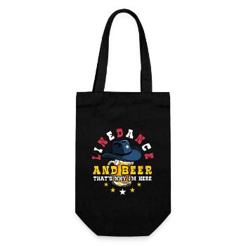 Linedance and Beer - Country Fan - Gift - Gift Bag for Bottles - black - Front