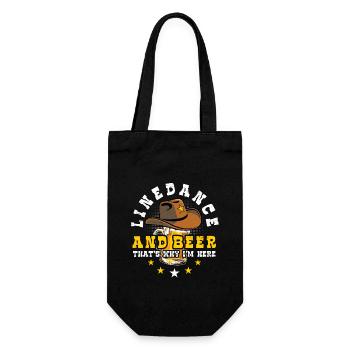 Linedance and Beer - Country Fan - Gift - Gift Bag for Bottles - black - Front