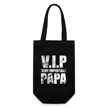 V.I.P Very Important Papa, Bester Papa der Welt - Geschenkbeutel für Flaschen - Schwarz - Vorne