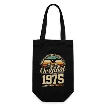 49 Jahr 1975 Geburtstagsgeschenk Limitierte Auflage - Geschenkbeutel für Flaschen - Schwarz - Vorne