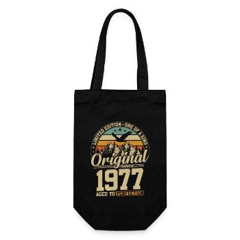 47 Year 1977 Birthday Gift Limited Edition - Gift Bag for Bottles - black - Front