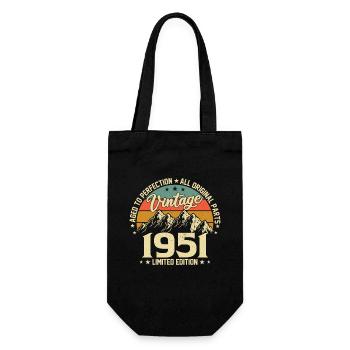 Aged to Perfection 1951 73rd Birthday Vintage - Gift Bag for Bottles - black - Front