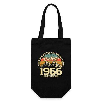 Aged to Perfection 1966 58th Birthday Vintage - Gift Bag for Bottles - black - Front