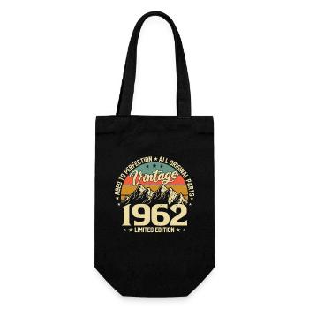 Aged to Perfection 1962 62nd Anniversary Vintage - Gift Bag for Bottles - black - Front