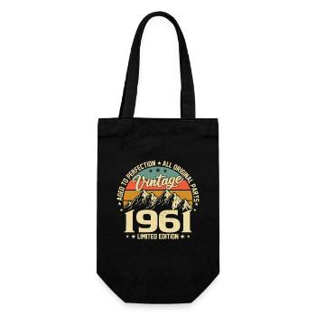 Zur Perfektion gereift 1961 63. Geburtstag Jahrgang - Geschenkbeutel für Flaschen - Schwarz - Vorne
