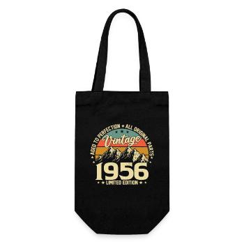 Aged to Perfection 1956 68th Birthday Vintage - Gift Bag for Bottles - black - Front