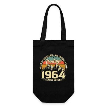 Perfekt gereift 1964 60th Anniversary Vintage - Geschenkbeutel für Flaschen - Schwarz - Vorne