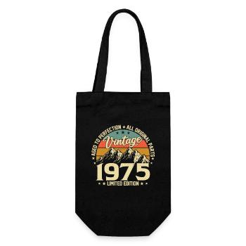 Aged to Perfection 1975 49th Anniversary Vintage - Gift Bag for Bottles - black - Front