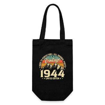 Zur Perfektion gereift 1944 Jahrgang zum 80-jährigen Jubiläum - Geschenkbeutel für Flaschen - Schwarz - Vorne