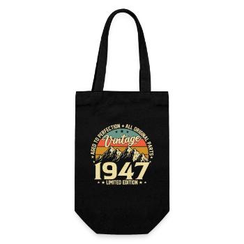 Aged to Perfection 1947 77th Birthday Vintage - Gift Bag for Bottles - black - Front