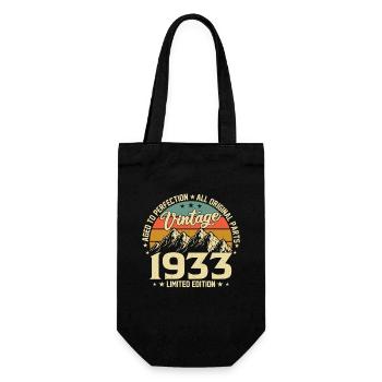 Aged to Perfection 1933 91st Birthday Vintage - Gift Bag for Bottles - black - Front