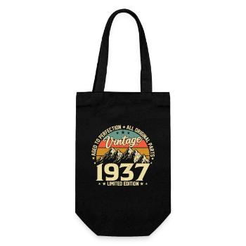 Aged to Perfection 1937 87th Birthday Vintage - Gift Bag for Bottles - black - Front