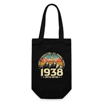 Aged to Perfection 1938 86th Birthday Vintage - Gift Bag for Bottles - black - Front