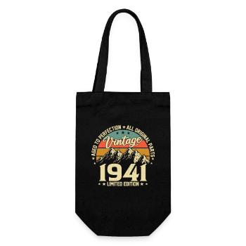 Aged to Perfection 1941 83rd Birthday Vintage - Gift Bag for Bottles - black - Front