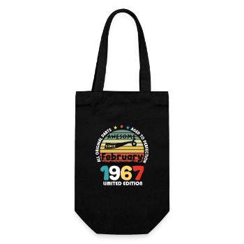 57 Years Old Made In 1967 Vintage February 1967 - Gift Bag for Bottles - black - Front