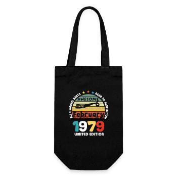 45 Years Old Made In 1979 Vintage February 1979 - Gift Bag for Bottles - black - Front