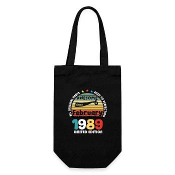 35 Years Old Made In 1989 Vintage February 1989 - Gift Bag for Bottles - black - Front