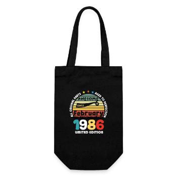 38 Years Old Made In 1986 Vintage February 1986 - Gift Bag for Bottles - black - Front