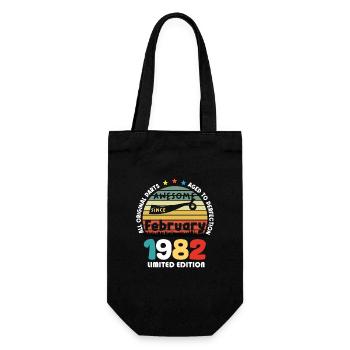 42 Years Old Made In 1982 Vintage February 1982 - Gift Bag for Bottles - black - Front