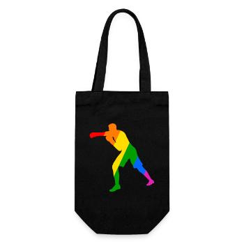 Boxer in the rainbow - Gift Bag for Bottles - black - Front