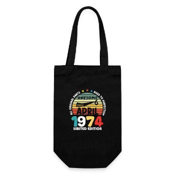 50 Years Old Made In 1974 Vintage April 1974 - Gift Bag for Bottles - black - Front