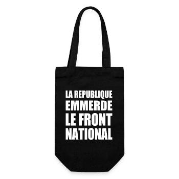 la republique emmerde le front national - Sac à bouteille - noir - Devant