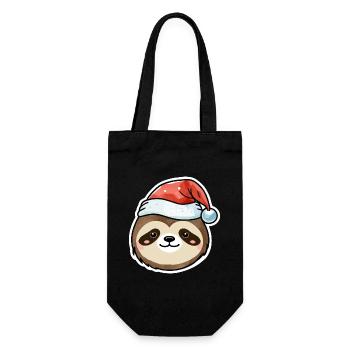 Dessin de Noël paresseux - Sac à bouteille - noir - Devant