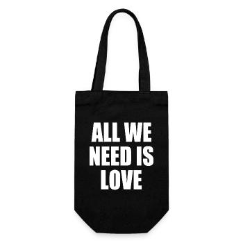 all we need is love - Gift Bag for Bottles - black - Front