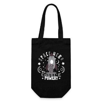 Astronaut with teddy bear - Gift Bag for Bottles - black - Front