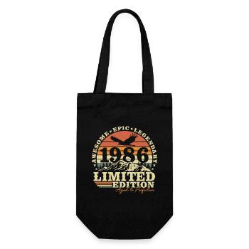 1986 Vintage Vintage Rétro Cadeau d’anniversaire - Sac à bouteille - noir - Devant