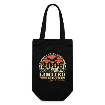 2006 Jahrgang Vintage Retro Geburtstag Geschenk - Geschenkbeutel für Flaschen - Schwarz - Vorne