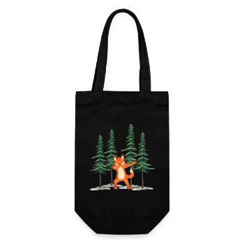 Wald shinrin yoku Waldmeditation "Fuchs im Wald" - Geschenkbeutel für Flaschen - Schwarz - Vorne