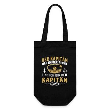 der kapitän - Geschenkbeutel für Flaschen - Schwarz - Vorne