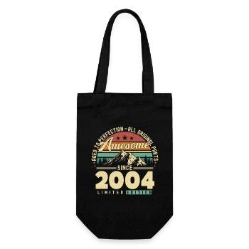 Großartig seit 2004 - Geschenkbeutel für Flaschen - Schwarz - Vorne