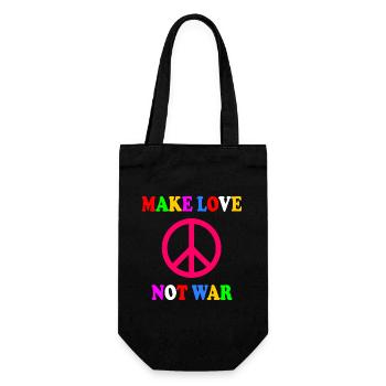 Make love not war - Geschenkbeutel für Flaschen - Schwarz - Vorne