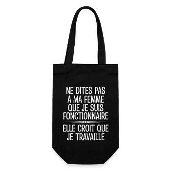 Don't tell my wife I'm a public servant - Gift Bag for Bottles - black - Front