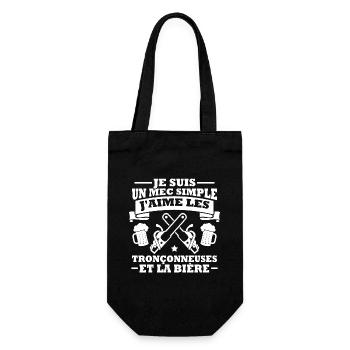 Un mec simple j aime les tronçonneuses et la bière - Sac à bouteille - noir - Devant