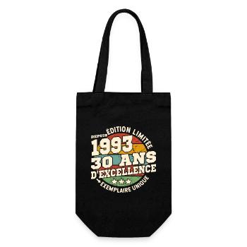 cadeau d'anniversaire 1993 - 30 ans d'excellence - Sac à bouteille - noir - Devant