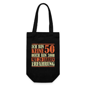 50. Geburtstag Geschenk Geburtstagsspruch 50 Jahre - Geschenkbeutel für Flaschen - Schwarz - Vorne
