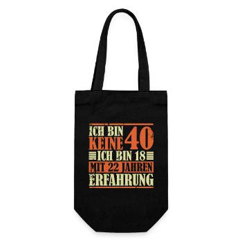 40. Geburtstag Geschenk Geburtstagsspruch 40 Jahre - Geschenkbeutel für Flaschen - Schwarz - Vorne